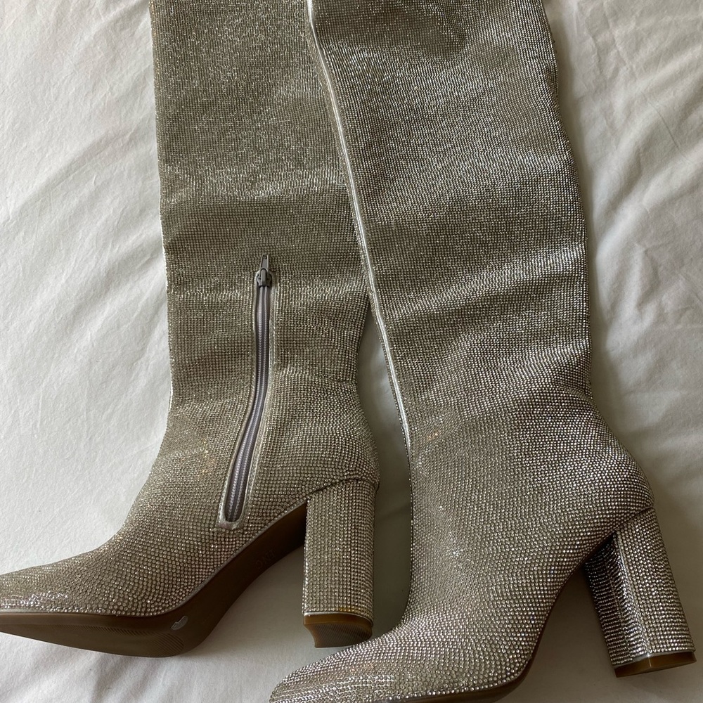 INC Rhinestone Over the Knee Boots